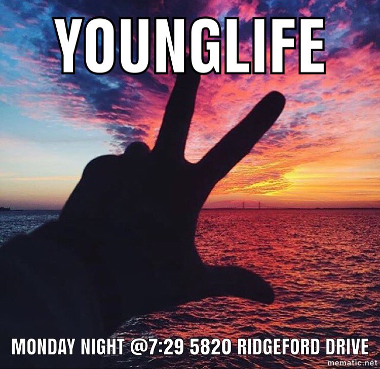 RobinsonRamsYL's tweet photo. Younglife tomorrow night. Same time, same place. We have power! https://t.co/tXGa7u9qdB