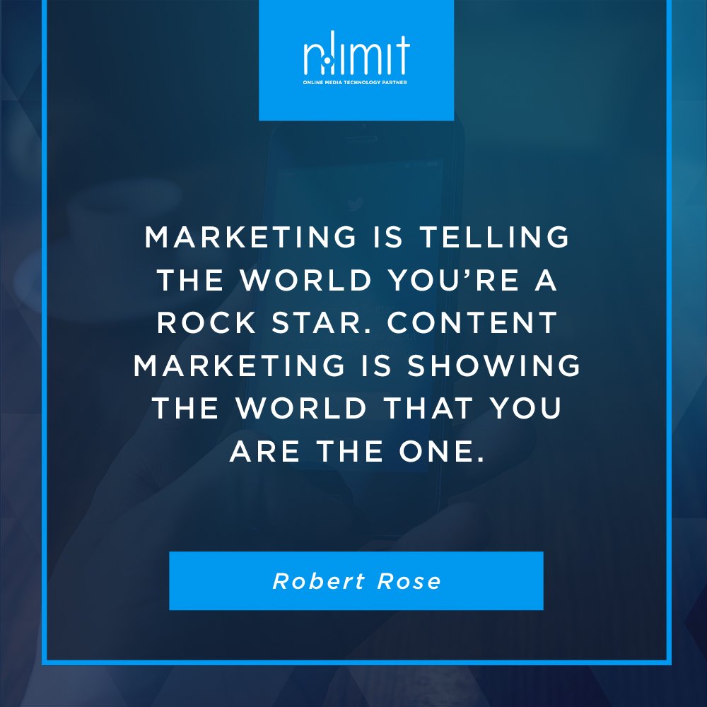 NoLimitID's tweet photo. “Marketing is telling the world you’re a rock star. Content Marketing is showing the world that you are the one.” - Robert Rose | #NoLimitQuotes #NoLimitIndonesia #ContentMarketing #SocialMediaMarketing https://t.co/0sOspVFyy2