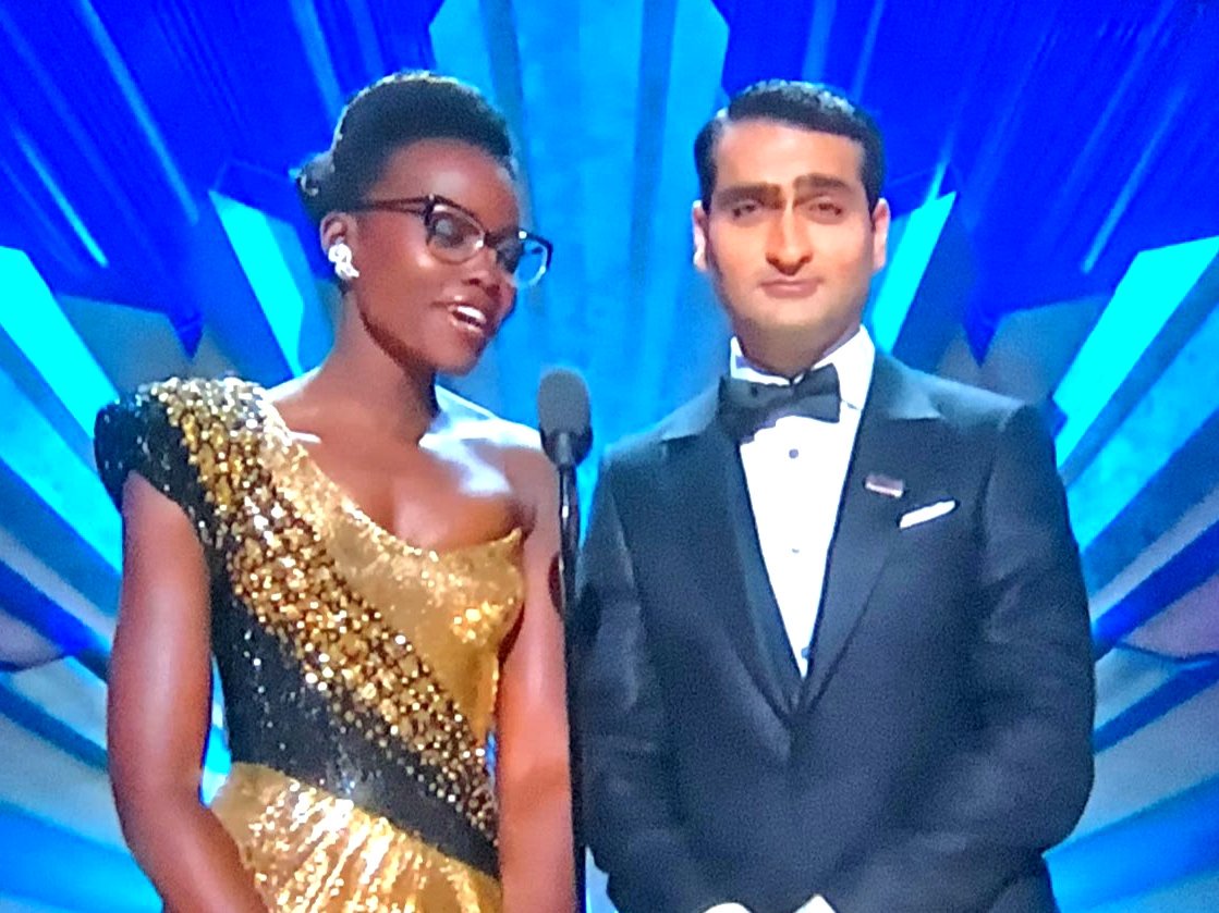 votolatino's tweet photo. Thank you for reminding us that we are all #Dreamers and that our country is better for it, @Lupita_Nyongo &amp; @kumailn! #Oscars https://t.co/lmXvwb4N5Q