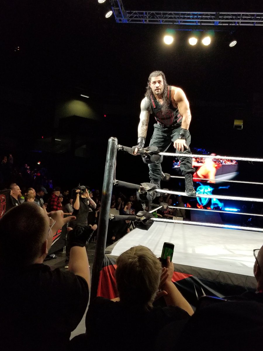 ShaunLuvsAnya's tweet photo. Got to see the man @WWERomanReigns take down Cena!! #WWERockford https://t.co/R08szInY8U