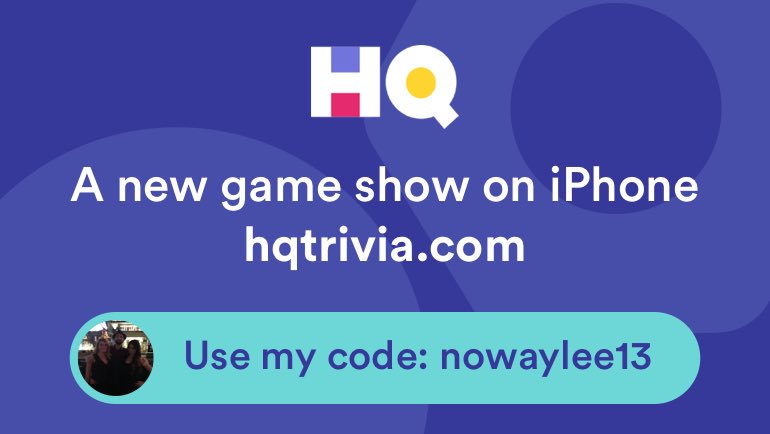 nolanlee13's tweet photo. I’m playing a game called @hqtrivia! You should play too. Use my code ‘nowaylee13’ to sign up https://t.co/yOdVJ2iPhS https://t.co/9zbSSUiH6j