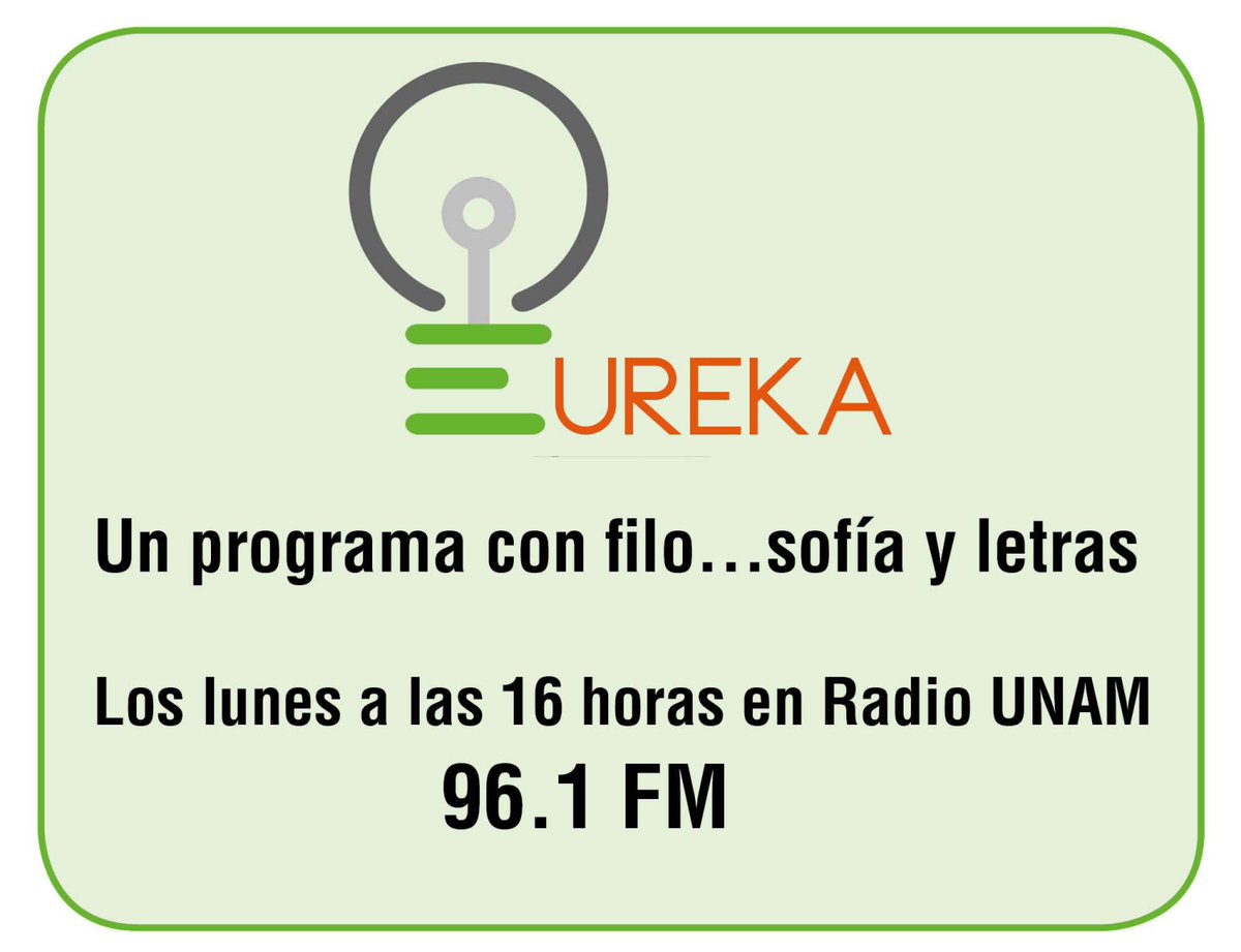 filos_unam's tweet photo. Mañana no te pierdas una emisión más de "EUREKA" https://t.co/KbTUdaJECp