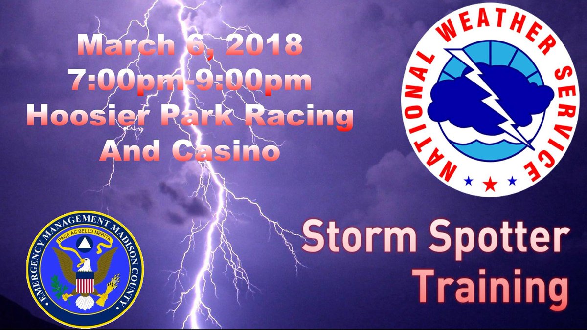 MadisonCoIN911's tweet photo. Come join us and @NWSIndianapolis this Tuesday night and learn how you can be a part of the severe weather spotter network. #inwx #stormnet @HoosierPark https://t.co/rbum15Gjq2