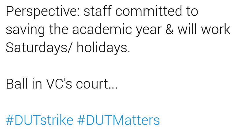 GaynorKast's tweet photo. 👇 #DUTstrike #DUTMatters #Education https://t.co/PV9jMjW9p8