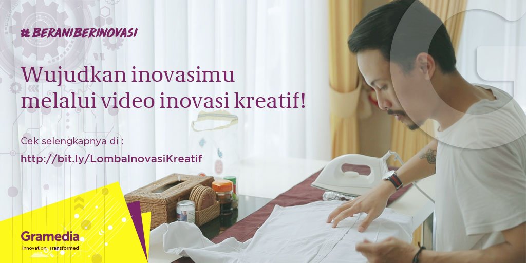 gramedia's tweet photo. Punya ide atau inovasi untuk memudahkan keseharian kamu? Yuk ikutan bikin Video Inovasi dan menangkan hadiah jutaaan rupiah! https://t.co/1lrl57H7SX