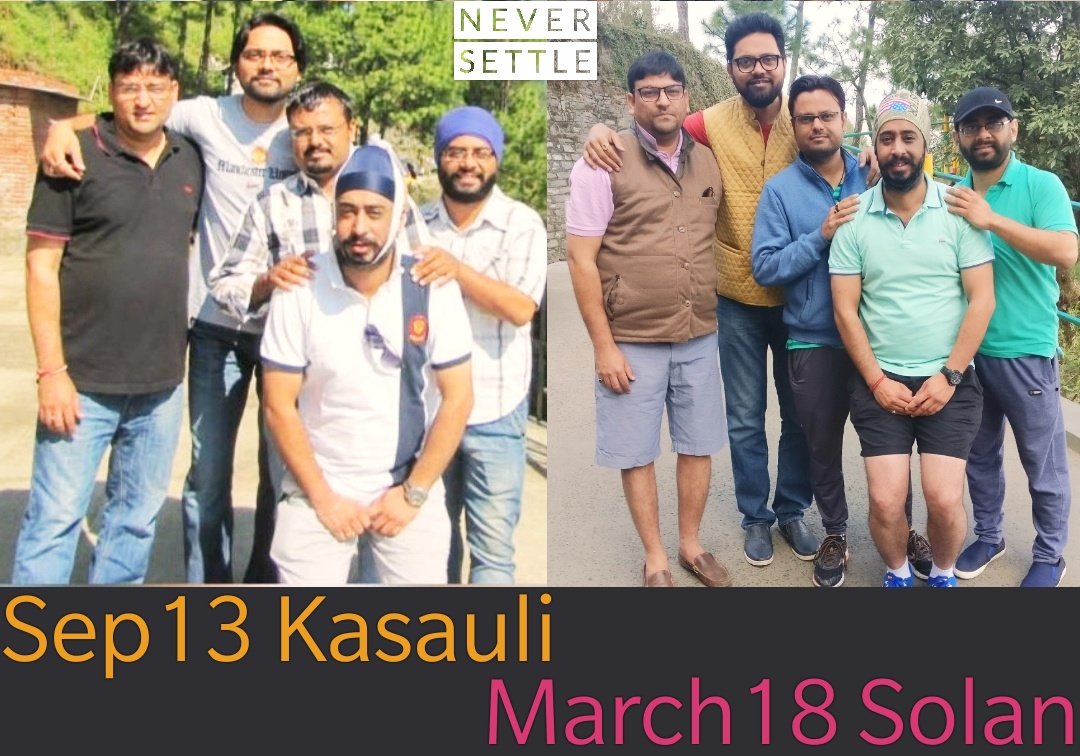 aseemgroup's tweet photo. After 5 years struggled to fit for the same pose and got the one near match...will continue to strive for same pose in future forever.
#priceless
#reunion
#Friends
#friendship
#kasauli to #solan
#2013to2018
#GauravSharma
#AmitojSingh
#AmandeepSingh
#RahulSharma
#AseemMathur https://t.co/OzNx8tybEA