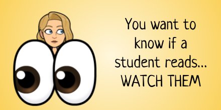 alicekeeler's tweet photo. If you want to know if a student ACTUALLY read, WATCH THEM! If you value it, make time in class to read. #KySTE18 https://t.co/AcmWxBr9n6