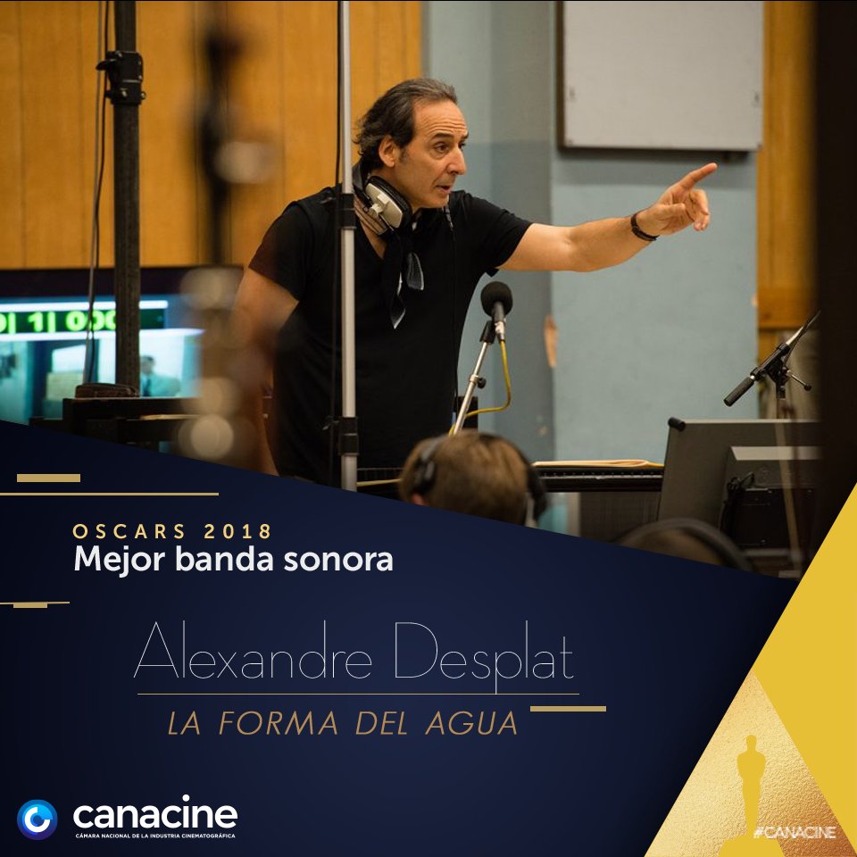 El #Oscar a #MejorBandaSonora es para Alexandre Desplat por su trabajo en #LaFormaDelAgua #Oscars <a href="/TheAcademy/">The Academy</a>