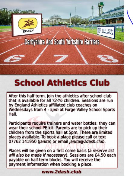 2DASH_Club's tweet image. Inspired by Indoor Athletics last weekend? We still have some places for the Y3-6 athletics sessions @ForgeValley on Wednesdays. We are starting this week as the snow changed our plans last week. #afterschoolathletics