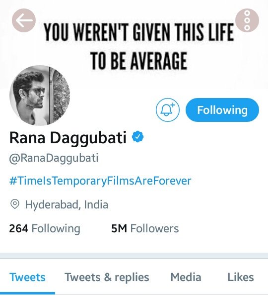 sree_kanth7's tweet photo. #5MFollowersForRanaDaggubati 

2nd Tollywood Actor Achieving This Feet After @urstrulyMahesh ..
Congrats @RanaDaggubati Annayya👏 https://t.co/0QXLBeayVe