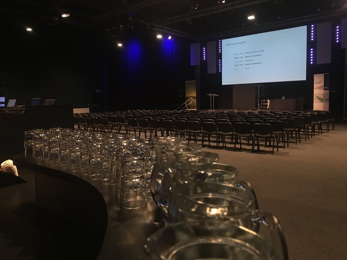 A theatre set up in our main auditorium, does it look like something you could use for an event? Let us know and we'll sort you out!
