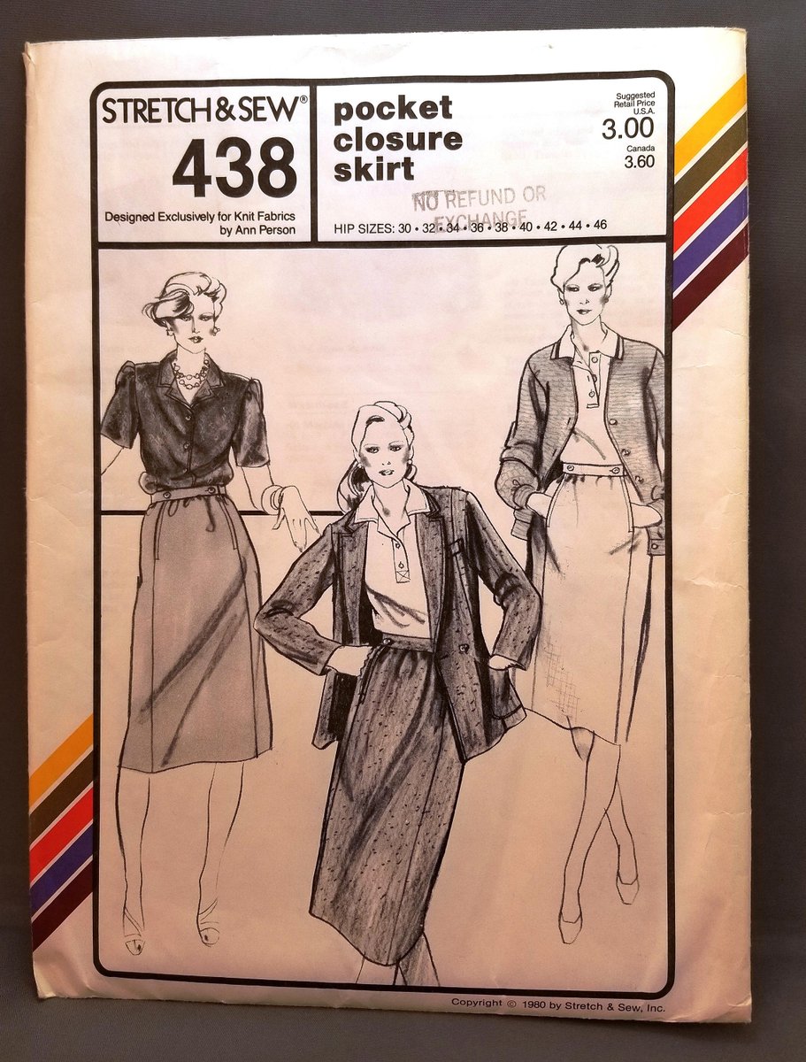 Wigi's tweet image. Skirt w/pockets! Who doesn&apos;t want that? Check out my #etsy shop: Stretch &amp;amp; Sew 438 pattern, Pocket Closure Skirt, Hip Sizes 30 - 46, Vintage 1980, etsy.me/2FdPCCn  #skirt #easytosew #skirtwithpockets #pocketclosure