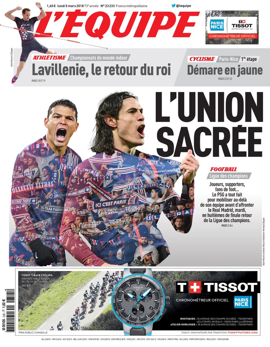 lequipe's tweet image. Toutes les Unes, nationale et régionales, de @lequipe aujourd'hui.
