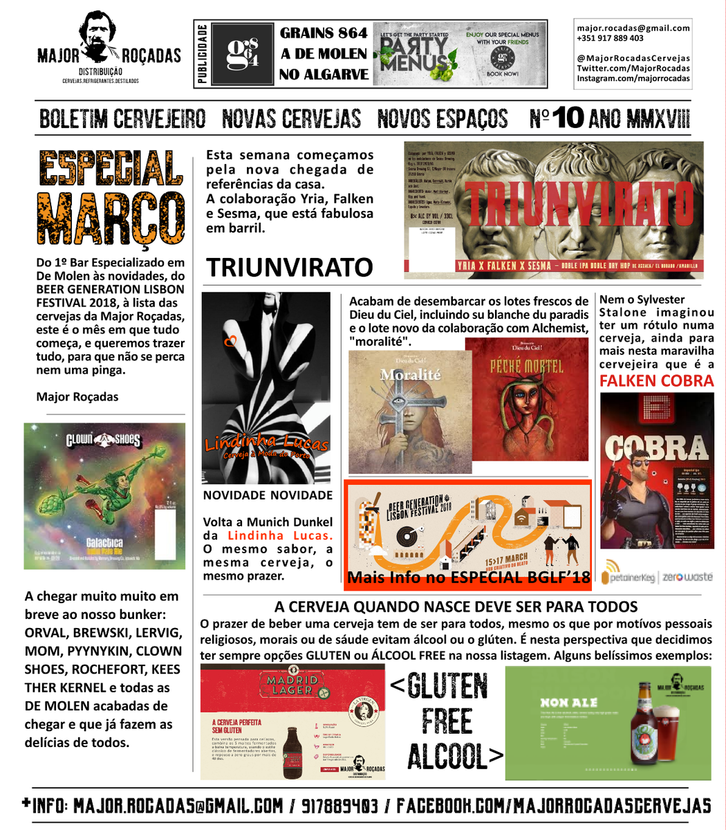 MajorRocadas's tweet photo. [PT] Boletim Informativo #10 + Beer Generation Lisbon Festival 2018
[ESP] Boletín Informativo #10
[ENG] Newsletter #10

Com/With @MajorRocadas  @ Hub Criativo do Beato >15/17 March  #HappyDaysAreBEER

#MajorRocadasDistribution
#BeerGenerationLisbonFestival
#HubCreativoDoBeato https://t.co/G9WBhhcdgr