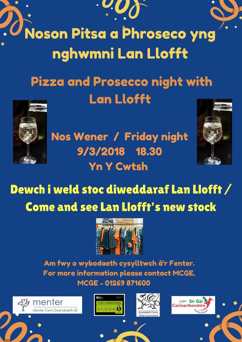 Dewch i weld ni nos Wener yma! Edrych mlan i fod nol yn y Cwtsh, croeso i chi just poppo mewn i weld ni xx
