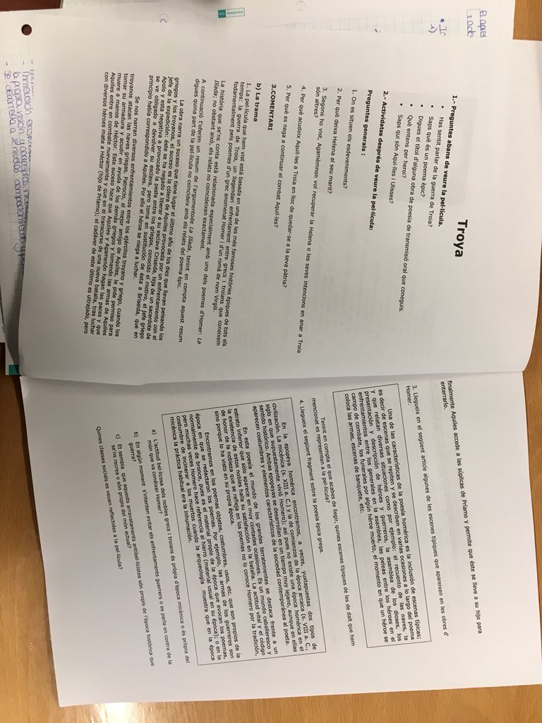 #DDC18_2 Materiales de toda la vida e igual de útiles que siempre: en latín de 4 ESO hemos proyectado la película ‘Troya’ para que conozcan más el mito y por grupos deben responder a las siguientes preguntas. Qué os parece el uso de materiales audiovisuales de este tipo?