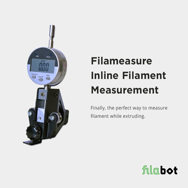 Filabot's tweet photo. You asked for it, now it's here: The NEW #Filameasure from #Filabot! Finally, the perfect way to measure filament while extruding! #3dprint https://t.co/wa68oG9hju