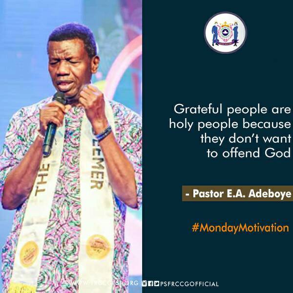 PSFRCCGofficial's tweet photo. #MondayMotivation from @PastorEAAdeboye 
#DaddyGOat76 https://t.co/F6703wl95q