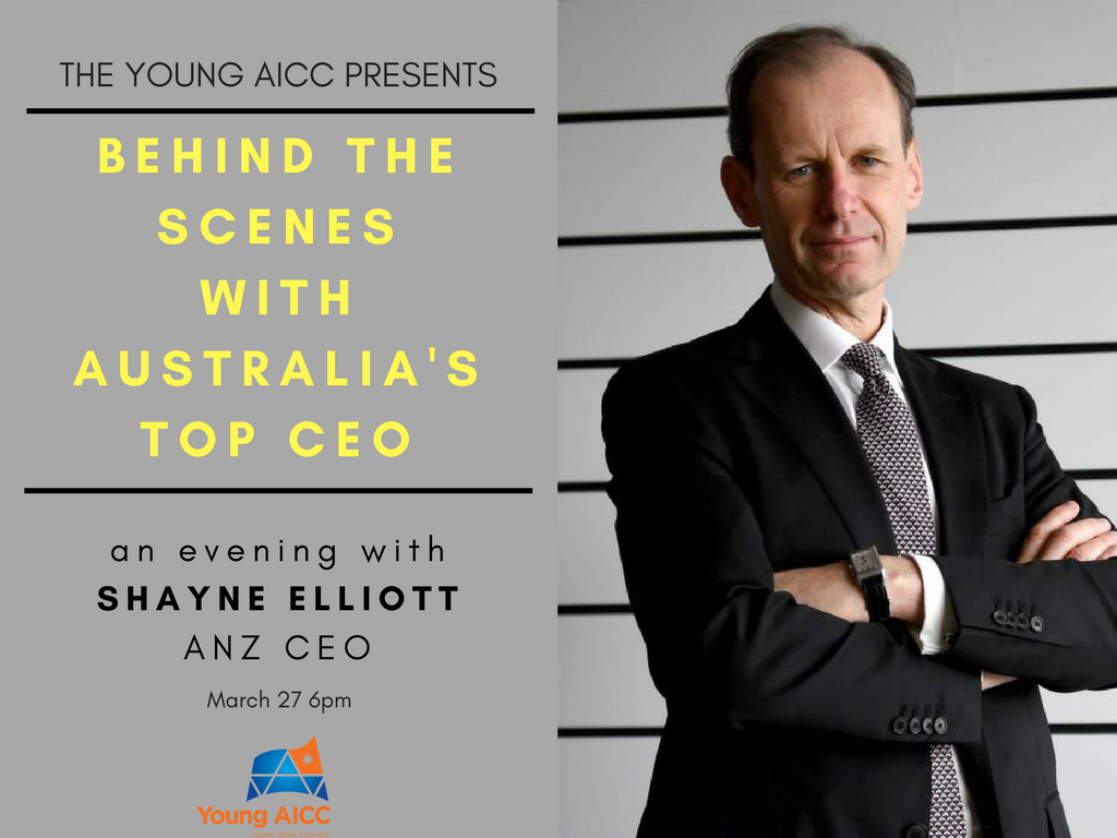 YoungAICC's tweet photo. We are hosting @ANZ_AU CEO and Twitter legend @ElliottShayne for the eveing on MARCH 27, 6-8pm at Deloitte @Green_Dot @DeloitteDIGI_AU 
Don't miss out on an intimate and unforgettable conversation with Shayne Elliott. Book now: https://t.co/NzvfA3H5mh https://t.co/Zd13X8CCmL