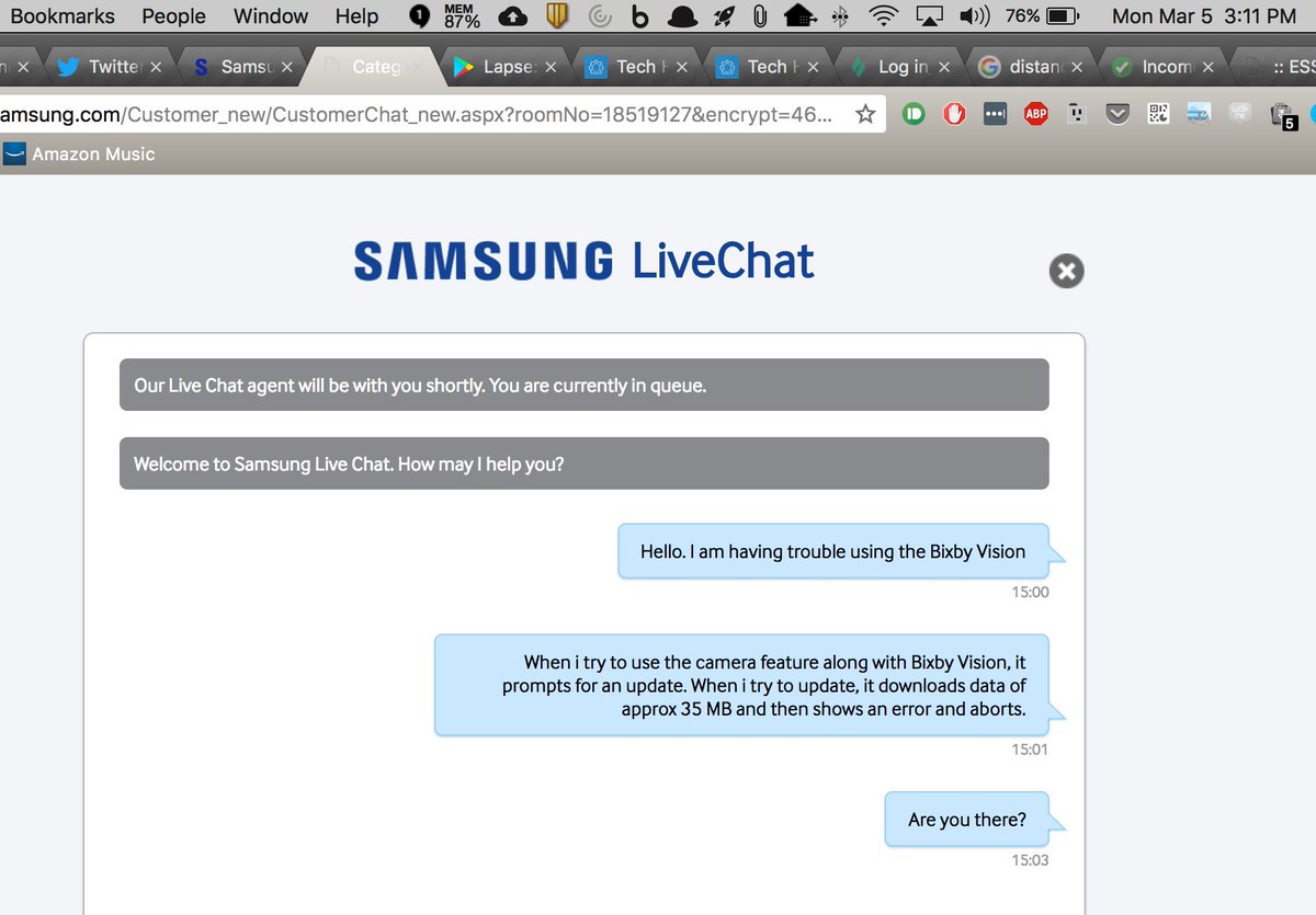 Samsung live chat