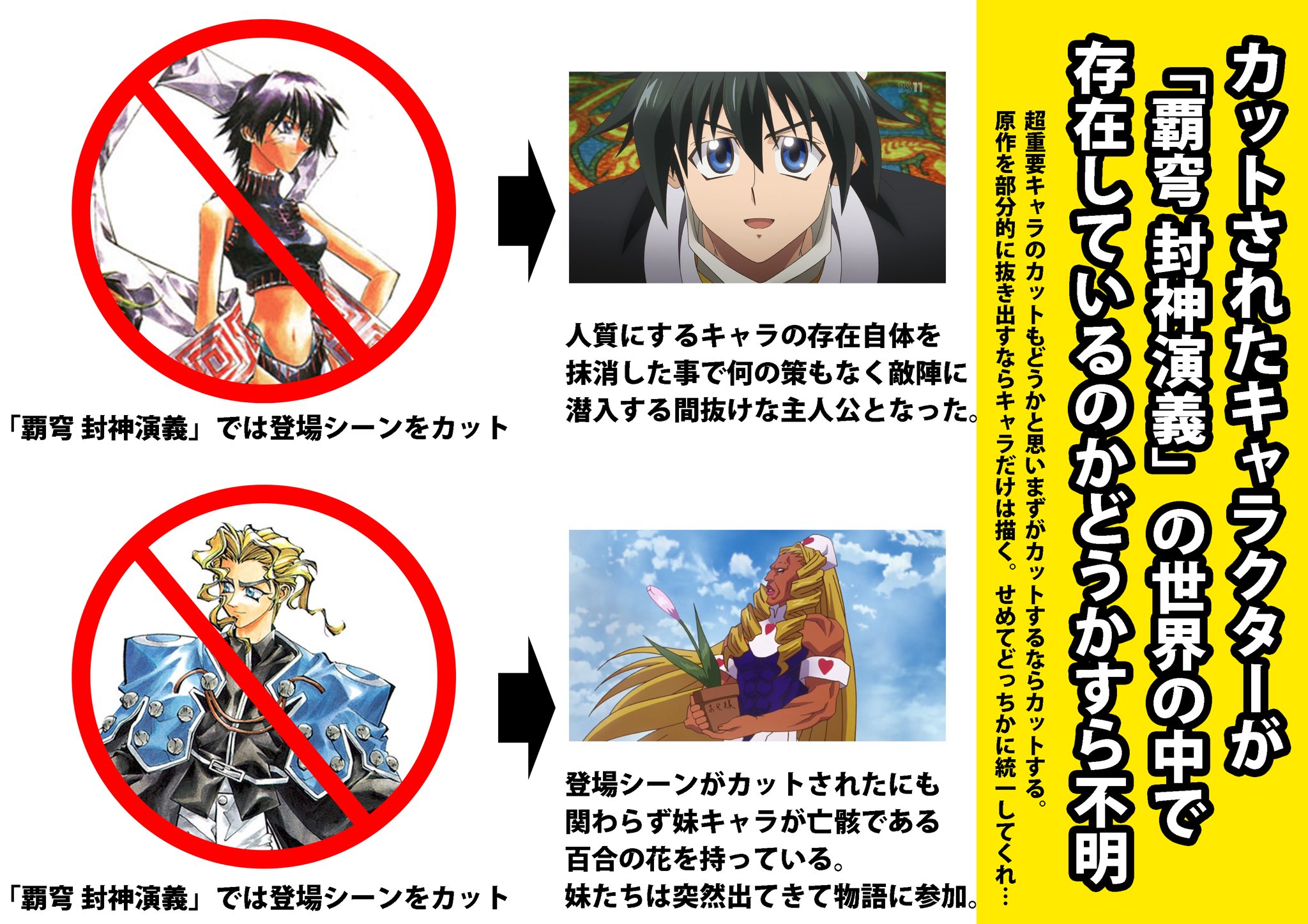 覇穹 封神演義 署名アカウント Sur Twitter じゃあ 1話はなんだったんですか 琵琶持たせとけばよかったんじゃないですか 原作の場面の切り取りだったならまだ救いはあったかもしれない 1話で太公望を無能にした意味はなんですか シリーズ構成って最初に