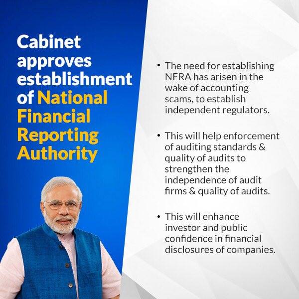 shivshaktibjp's tweet image. Modi govt has approved a bill to establish ‘National Financial Reporting Authority’, which will enforce the standards of audit &amp;amp; accounting. #CrackdownOnCorruption