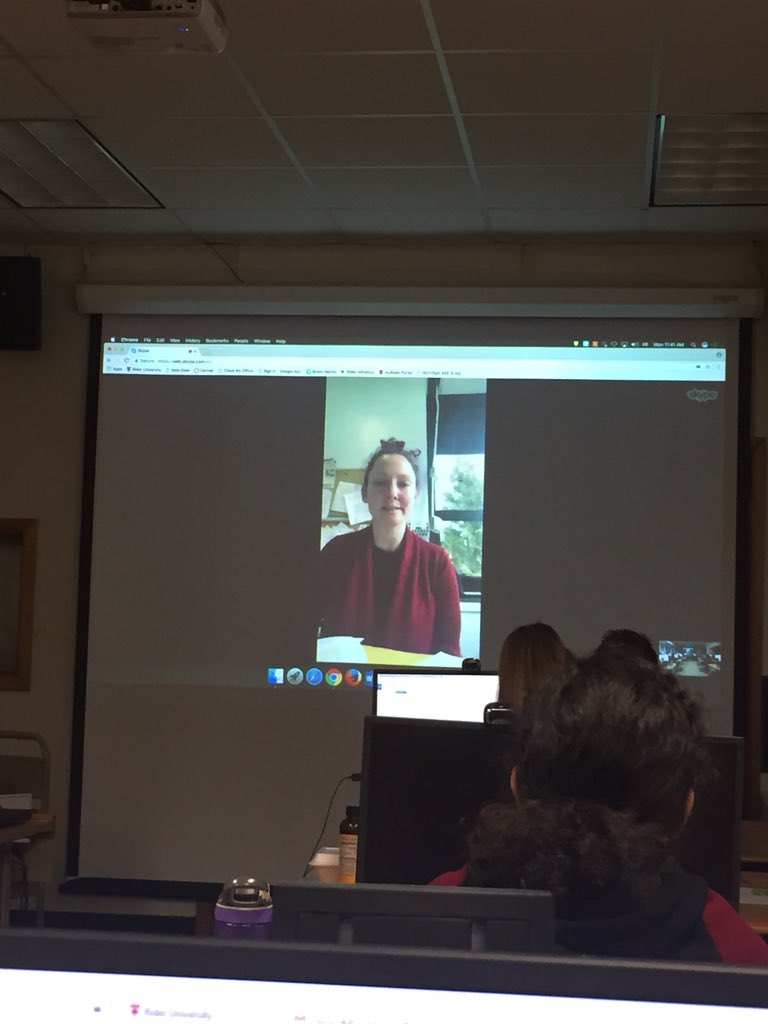 MissHenick's tweet photo. @mssackstein I really enjoyed your skype with my class this past week. I was so excited to hear about your ideas and teaching methods. Thank you for letting me take a look into a new teaching approach. I’m happy I learned about a way to expandmy teaching horizons #TEC207 @mgcjusa https://t.co/XqWI8lHgMs