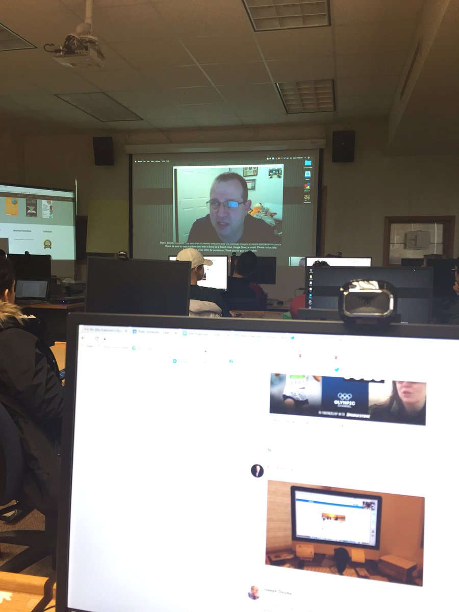 MissHenick's tweet photo. @wkrakower It was amazing that my class had the opportunity to Skype with you recently! I really was so excited to hear about your educational ways and about your book. Thank you for talking to us. It was so enjoyable to hear from you!! #TEC207 @mgcjusa https://t.co/ebNRzCXhC0