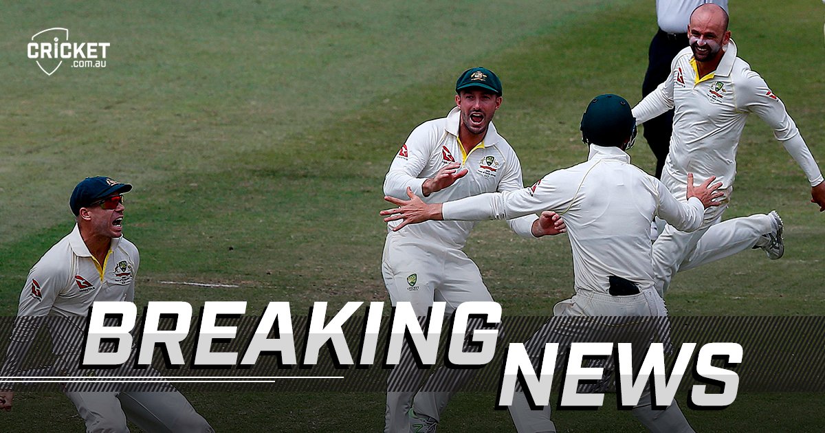 cricketcomau's tweet photo. JUST IN: Lyon charged by ICC after fiery day four in Durban: https://t.co/Y04zPpm2yM #SAvAUS https://t.co/TwKJSpPACd