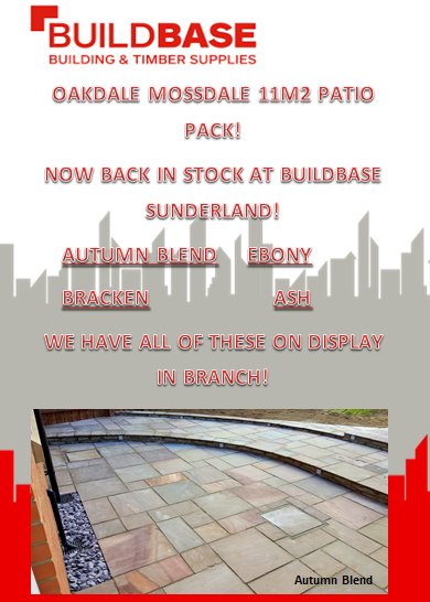 SunderlandBuild's tweet photo. LOOKING TO GET THE GARDEN DONE? LOOK NO FURTHER! 

WE HAVE A SPECIAL OFFER ON 6 INCH DECKING THROUGHOUT MARCH AND APRIL!

WE ALSO HAVE NEW STOCK OF OAKDALE MOSSDALE NATURAL SANDSTONE PATIO PACKS IN! 

YOU CAN SPEAK WITH THE TEAM ON 0191 565 9025 https://t.co/NFAC1af4Gj