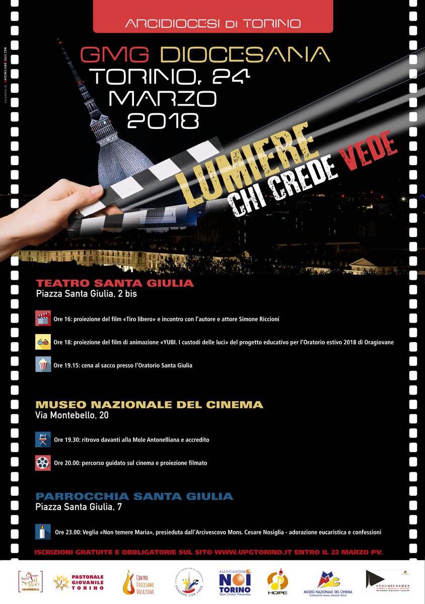 sinodo2018's tweet photo. #gmg2018 al #museodelcinema, #moleantonelliana TORINO 24 marzo! #LUMIERE, Chi crede vede!#amorelasciailsegno #sinodo2018 #sindone2018 https://t.co/I5r01C629g