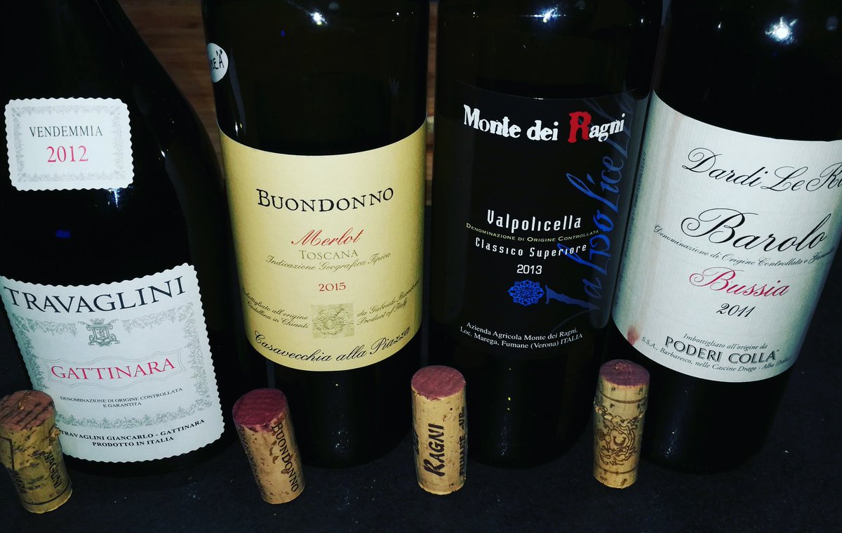 mirkoa77's tweet photo. Serate tra amici!
- Gattinara #travaglini
- Merlot Toscana #Buondonno
- Valpolicella classico superiore Monte dei Ragni
- Barolo Bussia Dardi le Rose Poderi Colla
#wine #winelover #winetasting #sommelier #sommeliers #wines #winelife #sommeliers #food  #piemonte #veneto #toscana https://t.co/uGqFxcDYL0