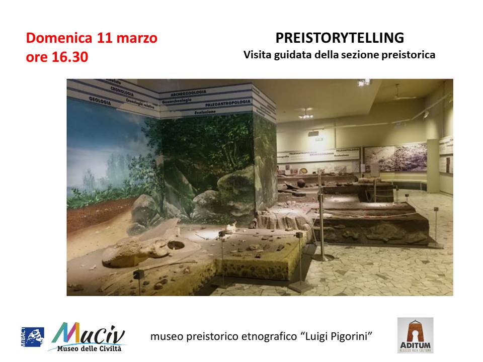 Domenica 11 marzo alle 16.30 Preistorytelling, visita guidata del @MuseoCivilta - museo preistorico etnografico "Luigi Pigorini"
Prenotazioni ☎️ 391.3283400 📧eventi@aditumcultura.it
#aditumcultura #museodelleciviltá #museopigorini #domenicaalmuseo #preistoria #PaleoesEXTAD