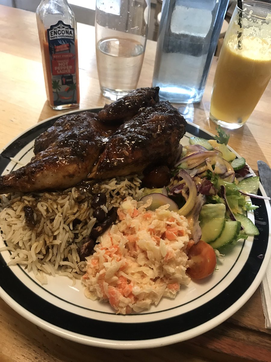 izzyflynnmusic's tweet photo. Found the local amazing jerk chicken cafe #tuckinn #hackney @TuckInnDalston phhwwoooaarr https://t.co/y5FU8ERWv6