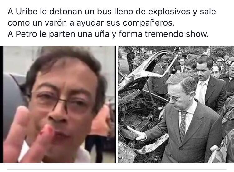 LUISAM66046504's tweet photo. Que Valiente es Petro...👎Uribe 26 Atentados...!Pero la Victima es Petro👎🙈 https://t.co/lDFTXMVAG4