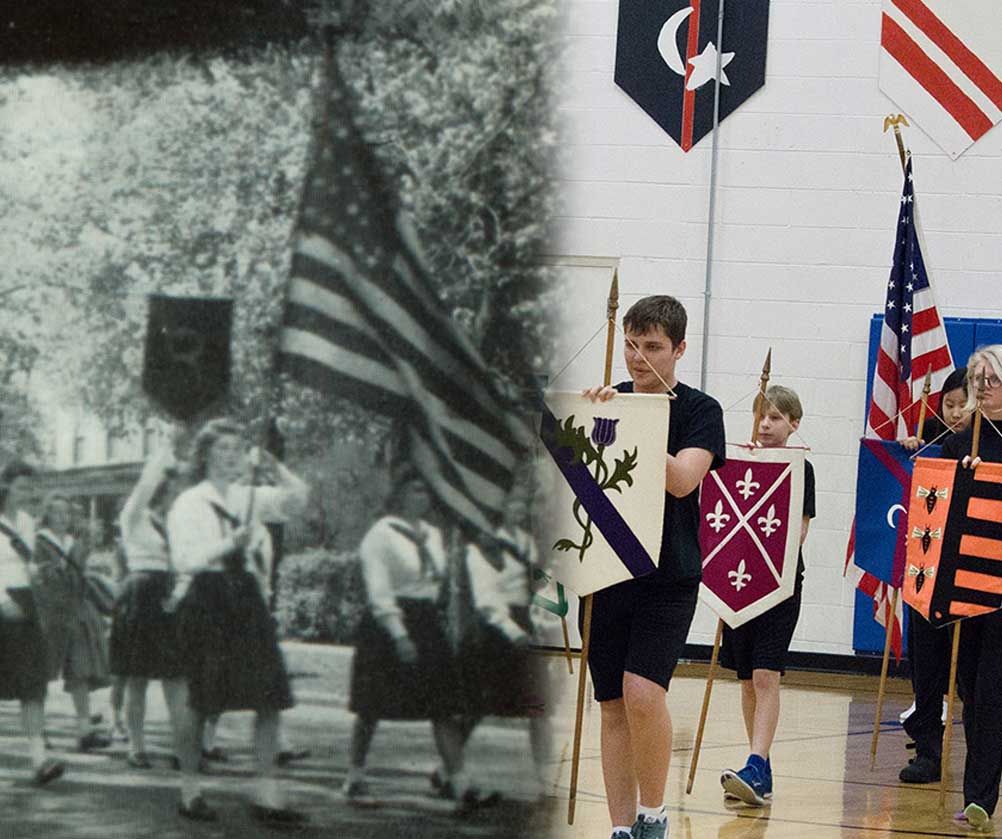 Roycemore's tweet photo. Palio, the annual transfer of the class banner is on March 13th.
One of the best parts of Palio is witnessing the transfer of a class banner from representatives of the Senior class to the rising Kindergartners who will carry that same banner into Palio for the next 13 years! https://t.co/Gav24cLD6f
