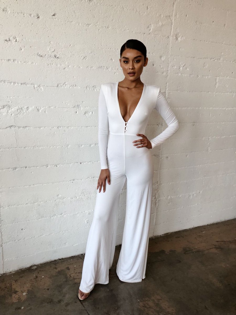 white jumpsuit house of cb