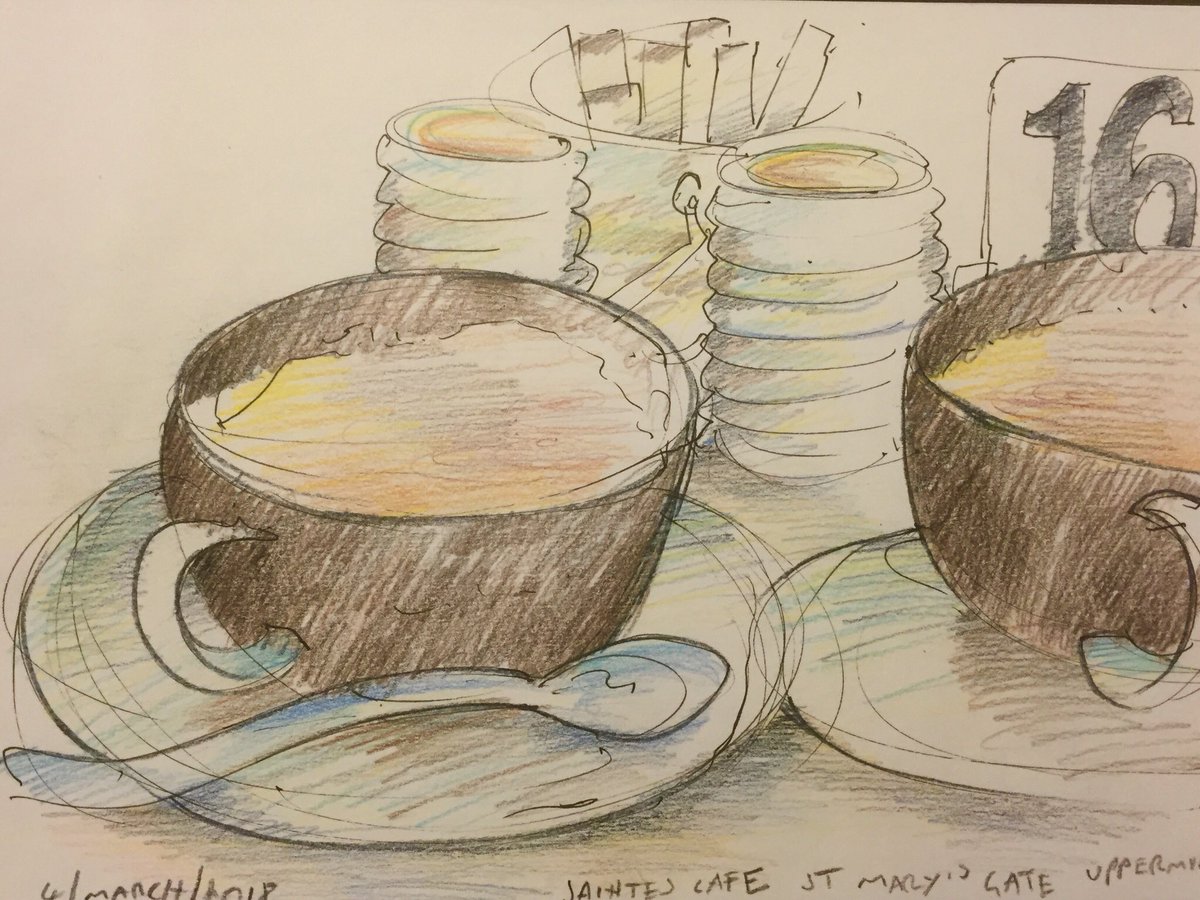 hughwinterbott1's tweet photo. Out sketching in Uppermill yesterday in the Saint's cafe St Marys gate @SaddleworthFm @TalkSaddleworth @saddleworthnews @urbansketchers @Ashton_u_Lyne @woodendstudios https://t.co/AQWhaeZs08