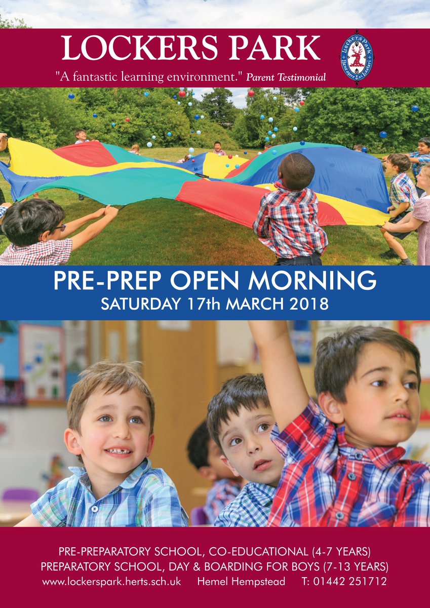 Come along to our next #school #openmorning and find out what makes a Lockers Park education so special - Sat 17th March (10.30am-12.30pm). Both our Pre-Prep and Prep School will be open to look around. #independent #education #Hertfordshire #thebeststart