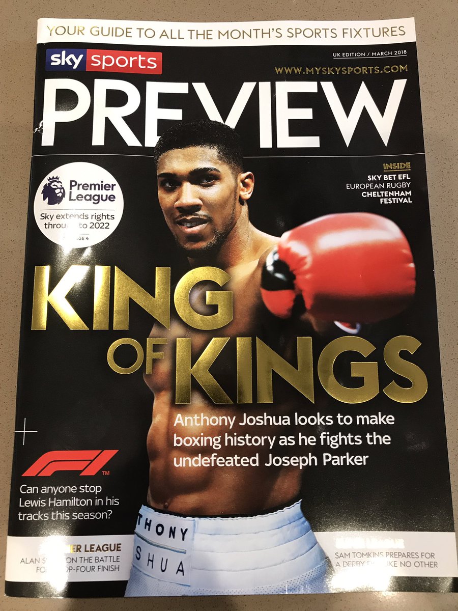 pauleaton1976's tweet photo. Hats off to the @SkySports #Preview Magazine Team - this months edition is a knockout!!! 🥊 @anthonyfjoshua @SkySportsPub https://t.co/u5dSUrkpZD