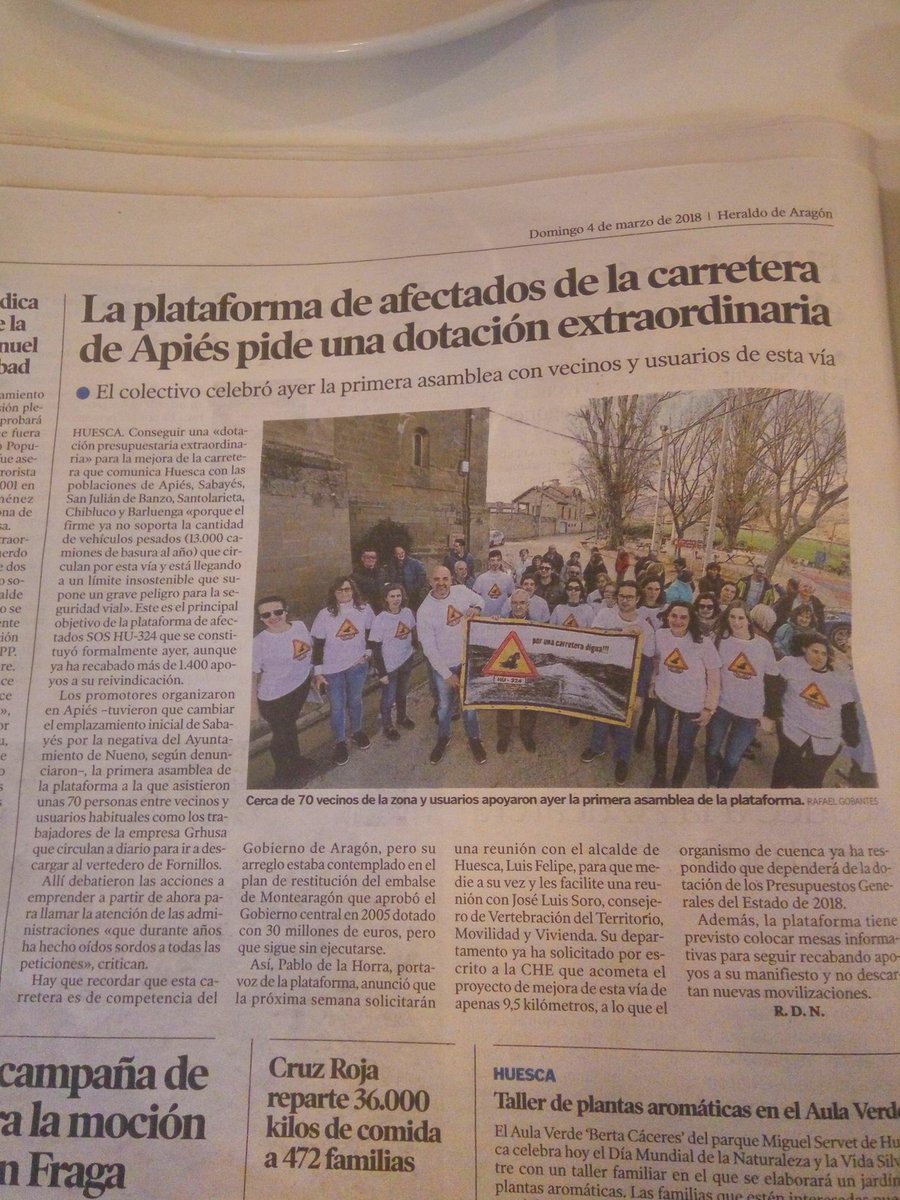 SOShu324's tweet photo. El sábado nos reunimos todos los vecinos!! #carreterahu324 #Apies #Fornillos #Sabayes #Chibluco #SanJuliandeBanzo #Santolarieta #Barluenga https://t.co/bvsdFNe7ZQ