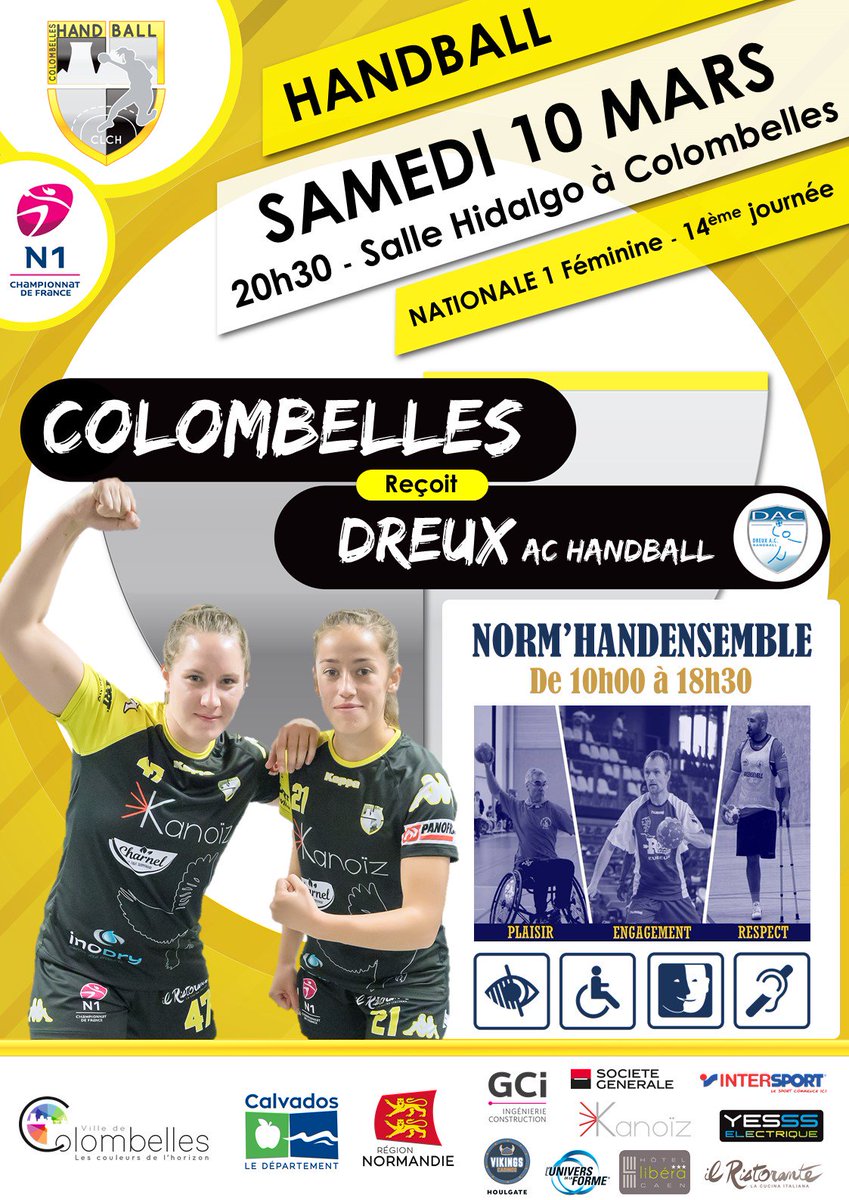 CLColombellesH's tweet photo. Ce samedi la salle Hidalgo accueillera le Norm'Handensemble 2018 !
Ne manquez pas cette journée importante pour le #HandAdapté et le #HandFauteuil, qui se clôturera pas la #N1F face à Dreux ! https://t.co/izF5Ndp4R0