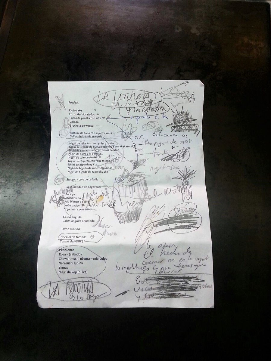 ferranadria's tweet photo. ¡Ultimando el menú para el día 12 en #DosPalillos! https://t.co/Z2d4gAiVuv