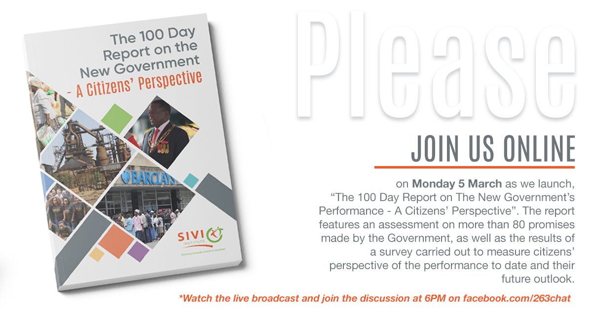 263Chat's tweet photo. TODAY the 100 Day Report on the Government - a Citizen's Perspective is being launched. Please look out this and join the conversation. We are livestreaming this launch via https://t.co/dJM2ZcCymd #SIVIOLaunch #ED100Days #263Chat @sivioinstitute https://t.co/GLd48cFSdY