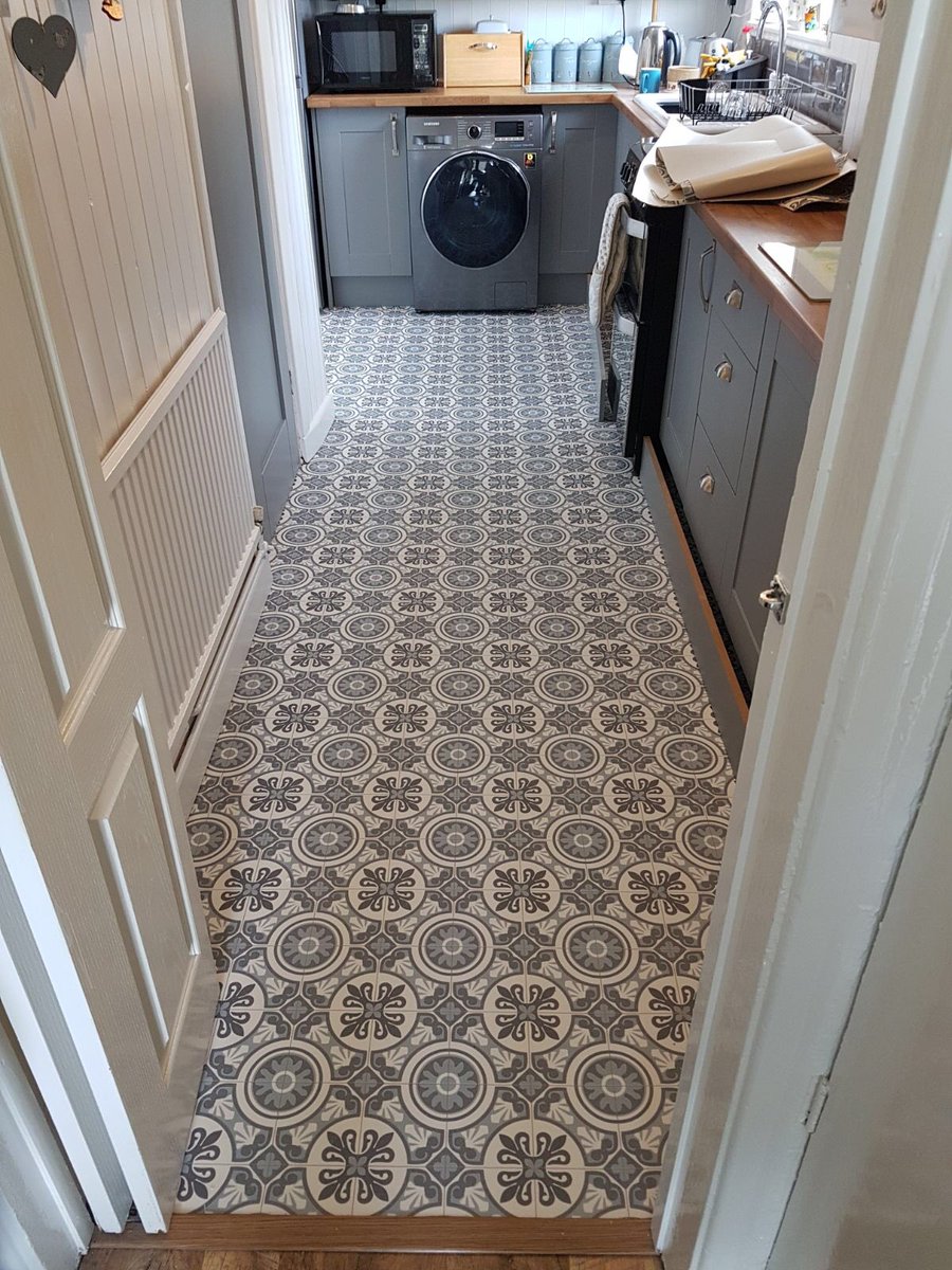 We have a large selection of cushion floors available, just like this one... which we fitted this weekend! #nicework #kitchenflooring #kitchen #vinylflooring #cushionfloor #vinyl #Swansea