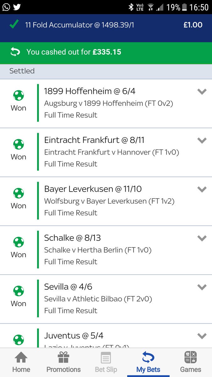SkyBet's tweet photo. 😃 £335 from a £1 11-fold looks pretty good...

🙁 Until you see it would have returned £1,498!

🔢 @DekRamsden is our first #CashOutBoost contender. https://t.co/fdJtyW9tFt