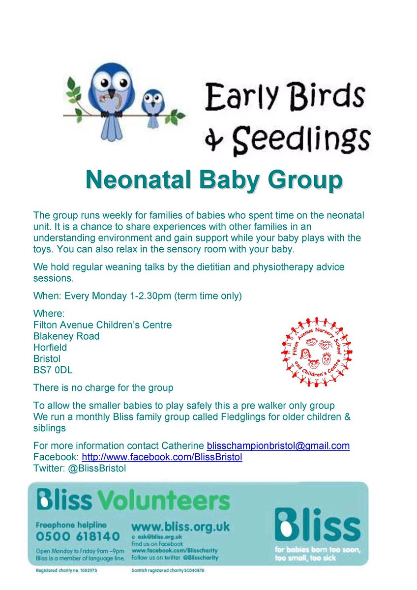Early Birds &amp; Seedlings is on today come &amp; enjoy the supportive environment of a small group of families who understand the neonatal journey. We will also be having snack time for any babies who have started the weaning process