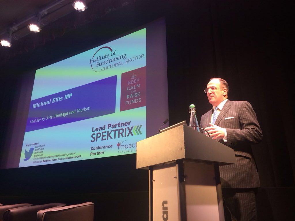 Delighted to speak this morning to some 250 delegates @BarbicanCentre for the #CSNConf18 to highlight the economic and social impact of investment in #arts and #culture bit.ly/2FFPd8H