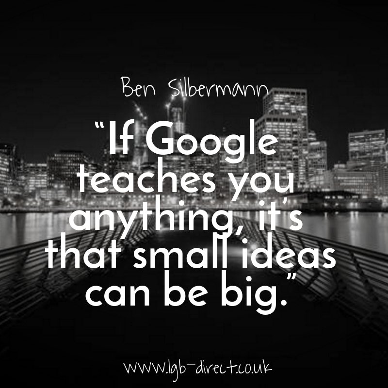 LGBDirect's tweet photo. No idea is too small! What do you think? #mondaymotivation #quoteoftheday https://t.co/zD6kriAqKY