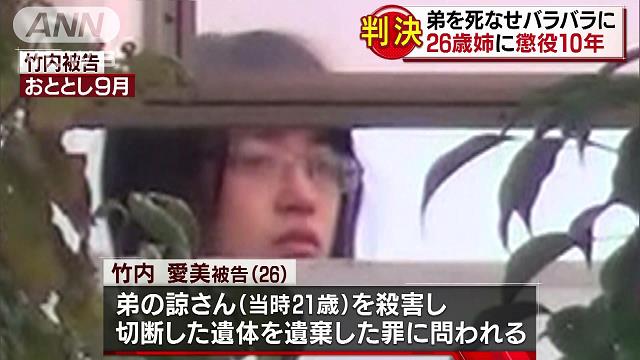 は 音ゲー弟バラバラ殺人事件判決 姉に殺意は認められないので傷害致死罪で懲役10年 酒々井町 まとめダネ